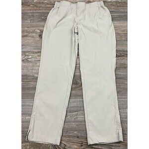 Eddie Bauer Women's MED Beige Pants Nylon Stretch Pull-On Casual Lightweight